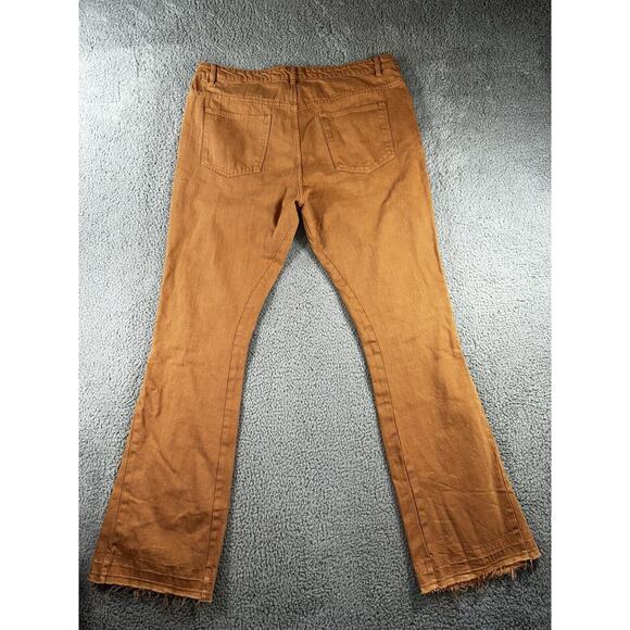 Boohoo Man Jeans Men 40 Tall Slim Rigid Flare Gusset‎ Detail Pants - Picture 2 of 9